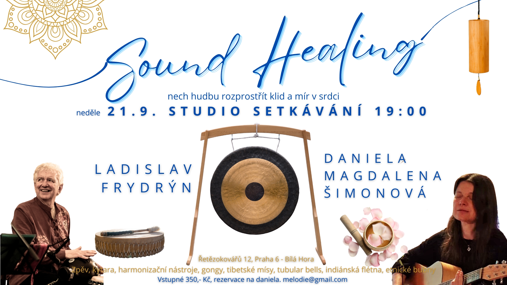 Sound Healing, 21.9. v 19:00 Studio Setkávání, Bílá Hora