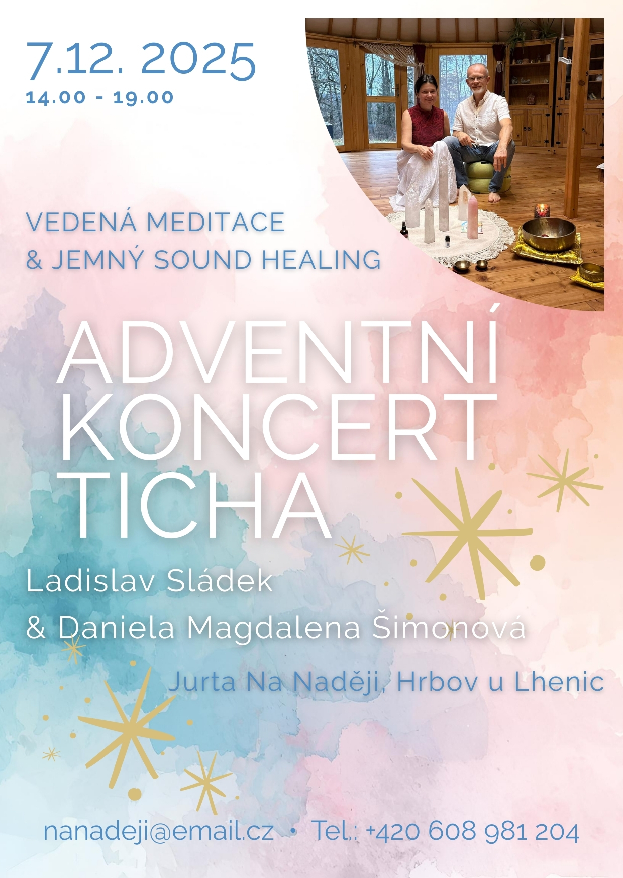 Koncert ticha - 7.12., meditace a soundhealing Na Naději