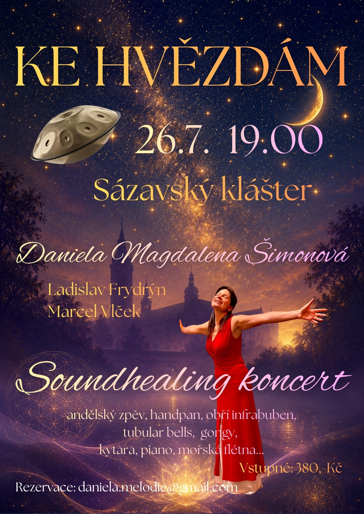Sounhealing koncert, Sázavský klášter, 26.7.